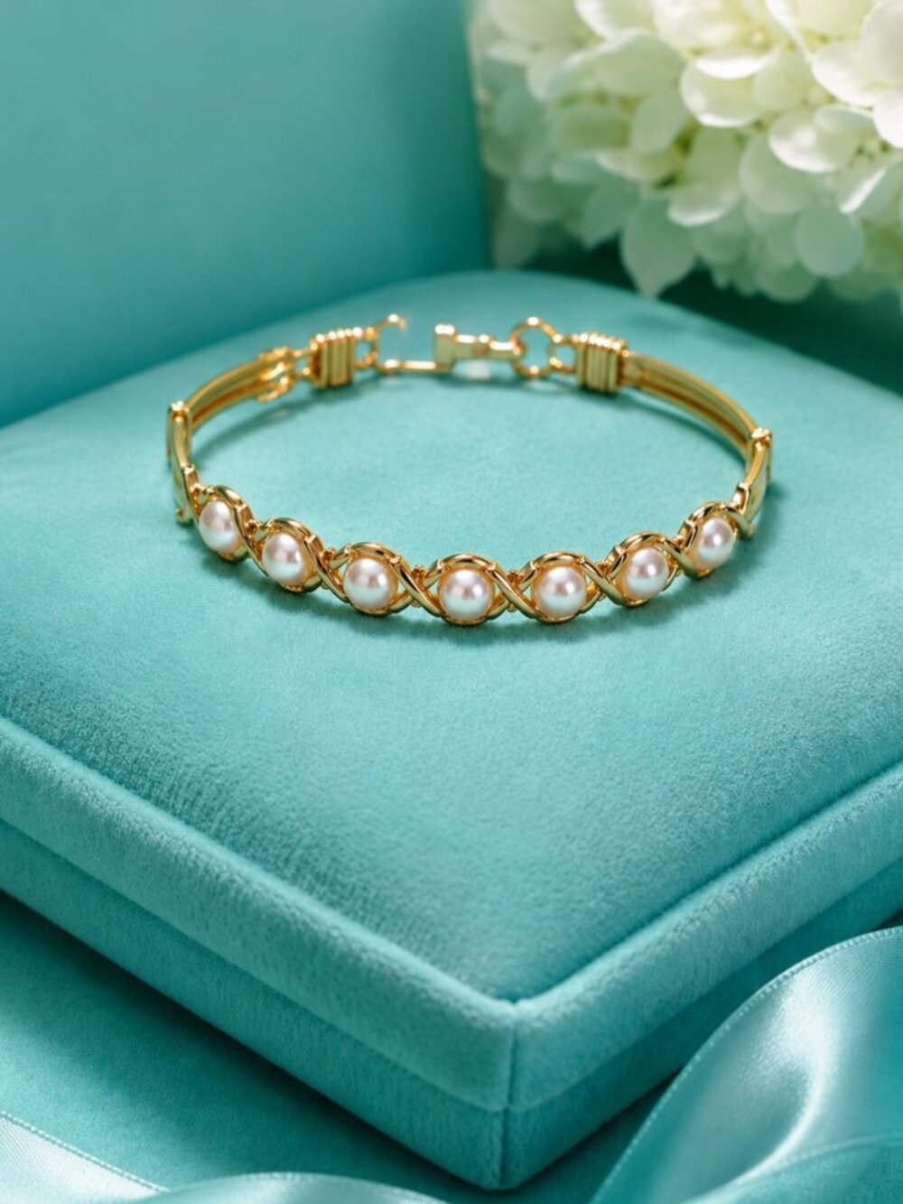 New Handmade twisted wire Pearl  bracelet